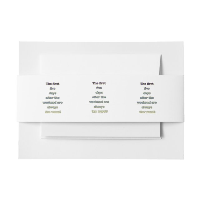Cintas Para Invitaciones Texto gracioso de fin de semana (Anverso Ejemplo)