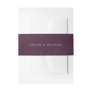 Cintas Para Invitaciones Texto Rosa Chic Personalizado sobre Fondo Ciruela