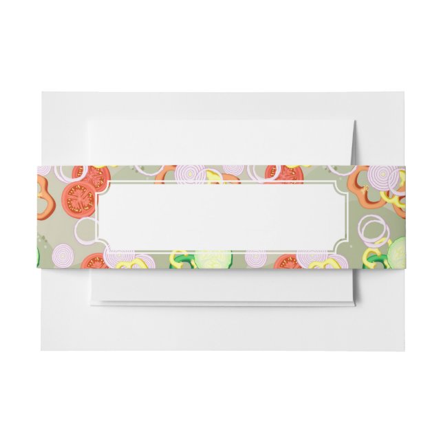 Cintas Para Invitaciones Textura con las rebanadas de verduras (Anverso Ejemplo)
