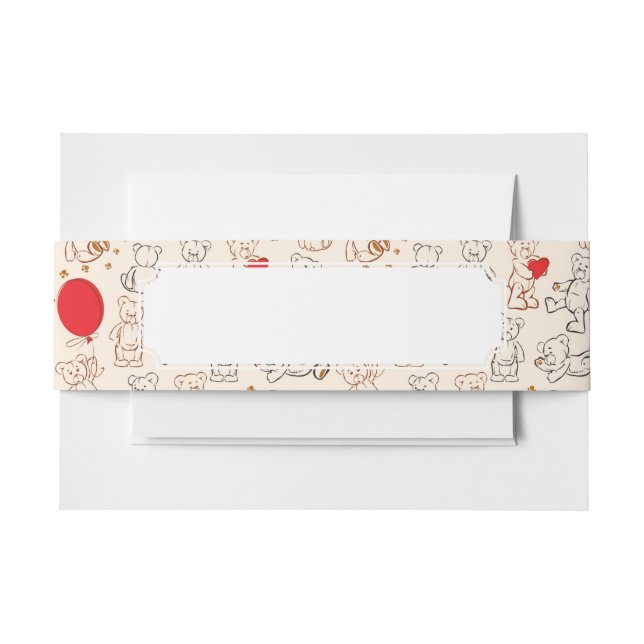 Cintas Para Invitaciones Textura con los osos de peluche (Anverso Ejemplo)