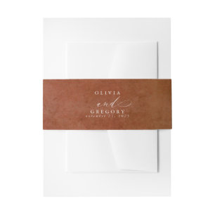 Cintas Para Invitaciones Textura de óxido de terracota guión elegante