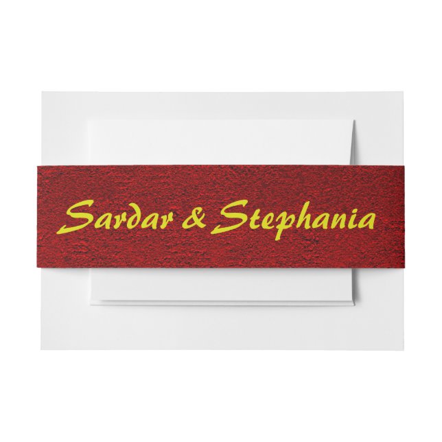 Cintas Para Invitaciones Textura personalizada de terciopelo real (Anverso Ejemplo)