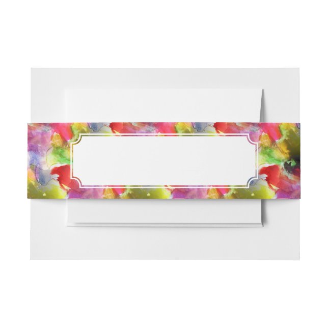 Cintas Para Invitaciones Textura roja, acuarela amarilla del diseño (Anverso Ejemplo)