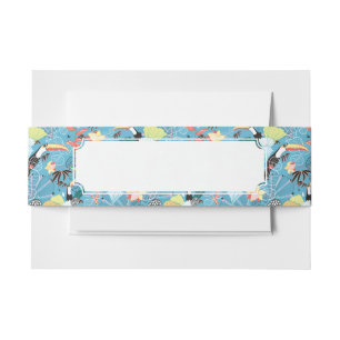 Cintas Para Invitaciones Textura tropical con Toucans y los colibríes