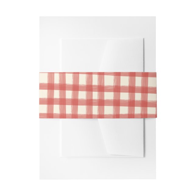 Cintas Para Invitaciones That's Amore Red Plaid Gingham Custom  (Anverso Ejemplo)