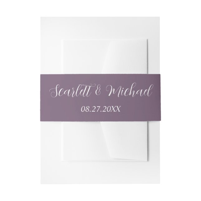 Cintas Para Invitaciones Tierra elegante moderna con nombres y fecha (Anverso Ejemplo)