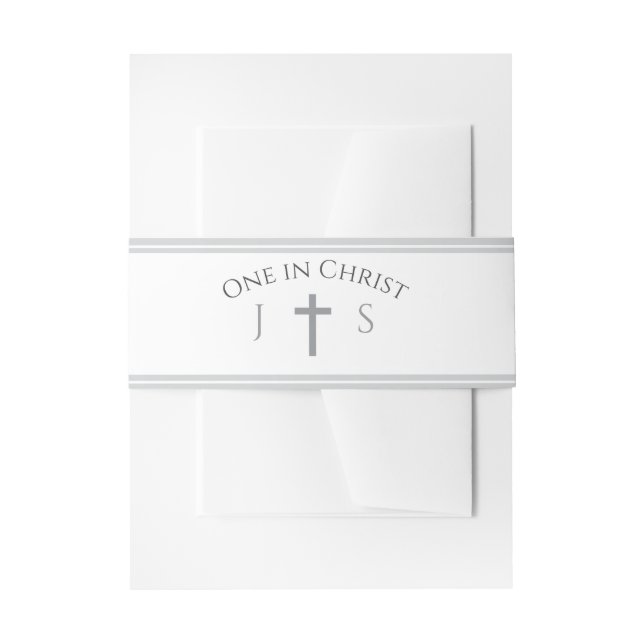 Cintas Para Invitaciones Timeless Catholic Monogrammed (Anverso Ejemplo)