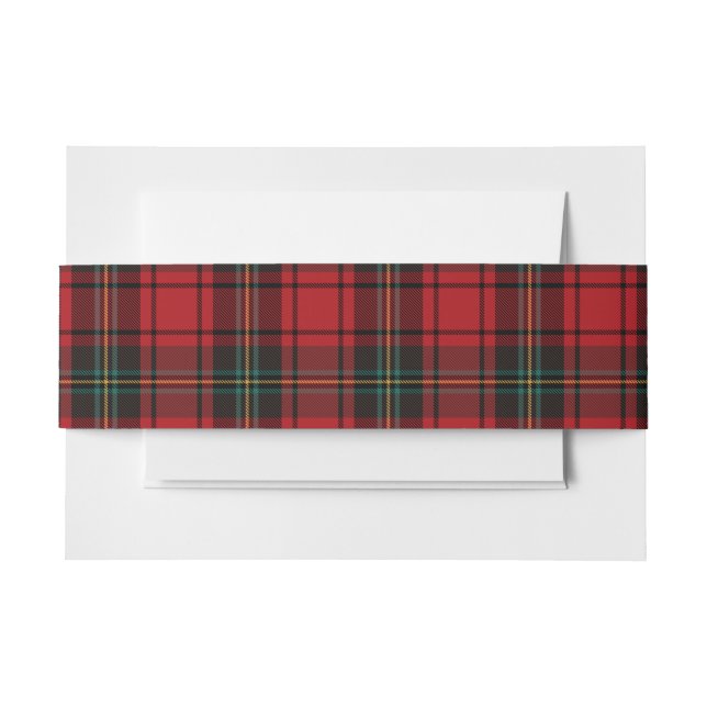 Cintas Para Invitaciones Timeless Tartan Plaid Red Black Ralph Christmas (Anverso Ejemplo)