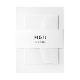Cintas Para Invitaciones Tipografía de Iniciales de Pareja Minimalista Boda
