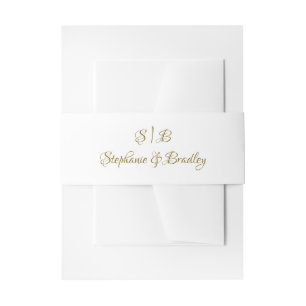 Cintas Para Invitaciones Tipografía Dorada Romántica Elegante Boda