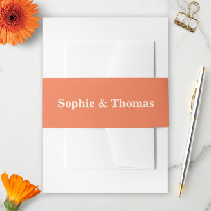 Cintas Para Invitaciones Tipografía Negrita Moderna para Bodas Naranja Alba