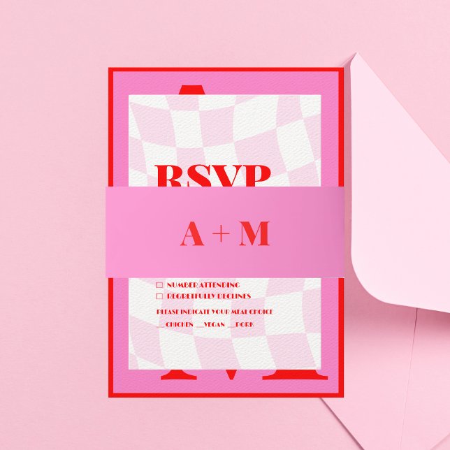 Cintas Para Invitaciones Tipografía retro negrita rosada roja (Subido por el creador)