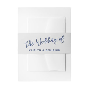 Cintas Para Invitaciones Tipografía Simple de Azul Marino y Gris La Boda De