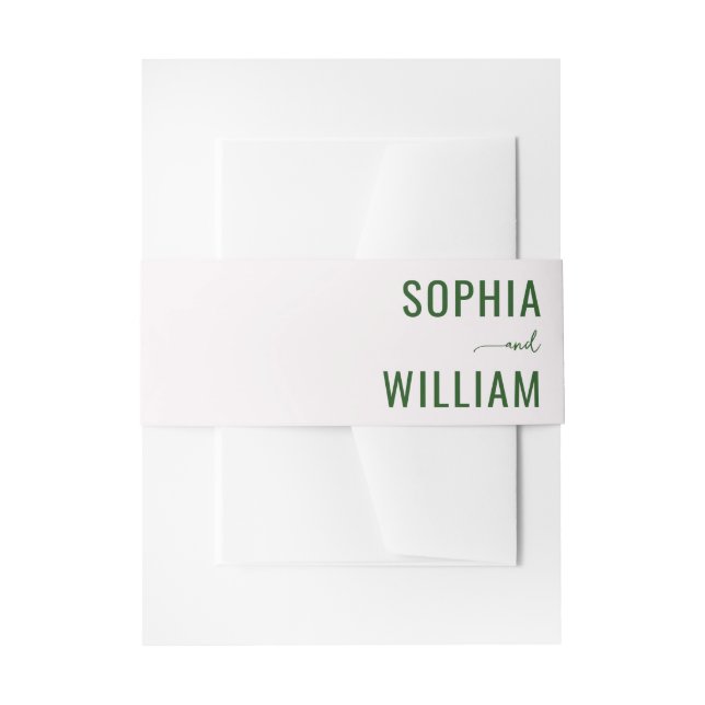 Cintas Para Invitaciones Tipografía Verde Elegante (Anverso Ejemplo)