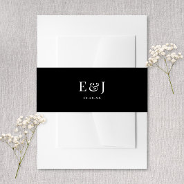 Cintas Para Invitaciones Tipografía Vintage Clásica Elegante Boda Negra