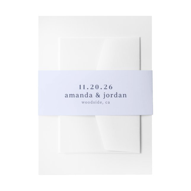 Cintas Para Invitaciones Tipográfico Azul Sereno (Anverso Ejemplo)