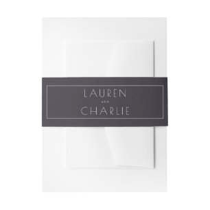Cintas Para Invitaciones Tipográfico de Carbón Elegante