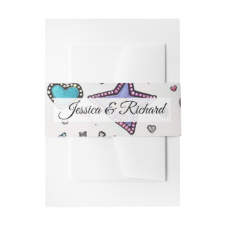 Cintas Para Invitaciones Tiras para Invitaciones de Boda Love & Crystal