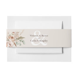 Cintas Para Invitaciones Tono de Tierra Ligero Floral Rústico Boda Boho