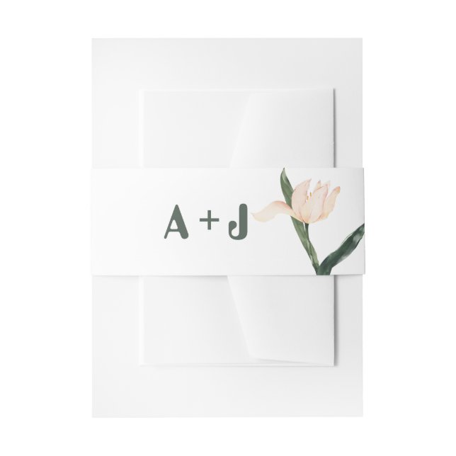 Cintas Para Invitaciones Tono floral rosa moderno (Anverso Ejemplo)