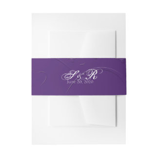 Cintas Para Invitaciones Tono púrpura en banda Belly Boda del corazón de to