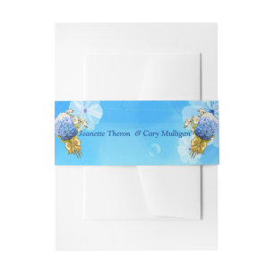 Cintas Para Invitaciones Tonos de las Hydrangeas de las acuarelas azules