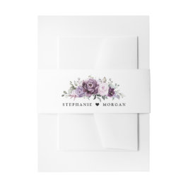 Cintas Para Invitaciones Tonos de violeta morada agitada florece Boda morad