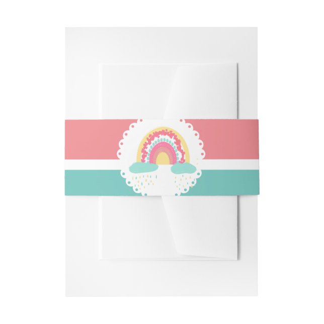 Cintas Para Invitaciones Tootsie Fruity Rainbow Invitation Belly Band (Anverso Ejemplo)