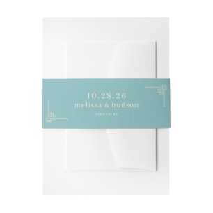 Cintas Para Invitaciones Tótem minimalista de color azul sereno