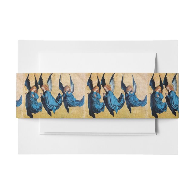 CINTAS PARA INVITACIONES TRES ÁNGELES NAVIDADES EN AZUL (Anverso Ejemplo)