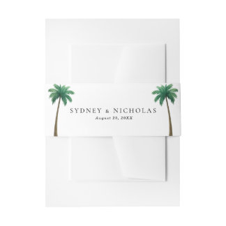 Cintas Para Invitaciones Tropical Palm Trees Minimal Beach Wedding
