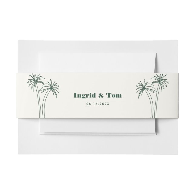Cintas Para Invitaciones Tropicos Minimalistas verdes (Anverso Ejemplo)