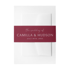Cintas Para Invitaciones True Simplicity 4 | Burgundy | Wedding Invite