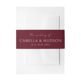 Cintas Para Invitaciones True Simplicity 4 | Deep Burgundy | Wedding Invite