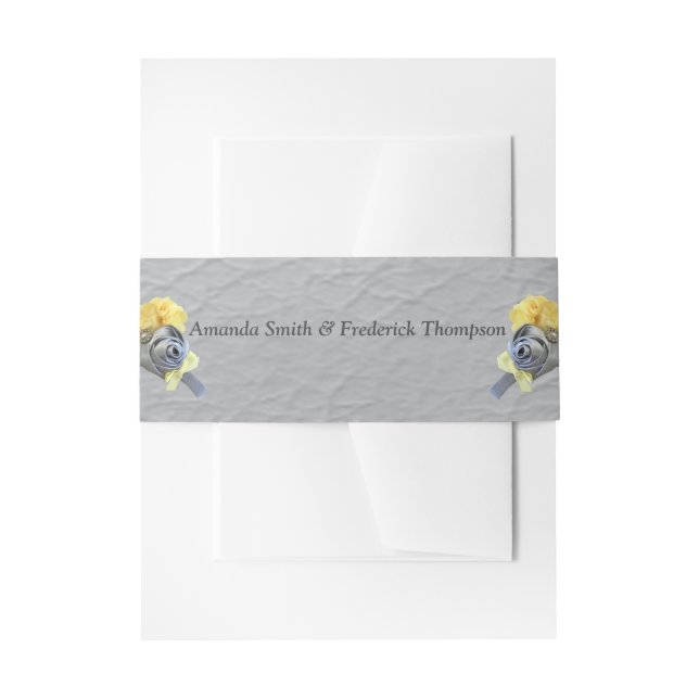 Cintas Para Invitaciones Tulipanes grises y amarillos sobre la textura (Anverso Ejemplo)
