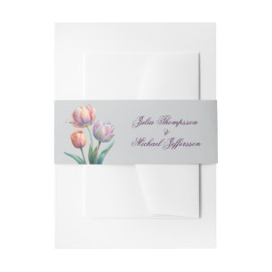 Cintas Para Invitaciones Tulipano romántico y poético pastel acuarela