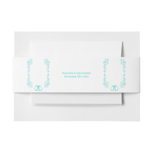 Cintas Para Invitaciones Turquoise Bells Scrollwork Design Boda
