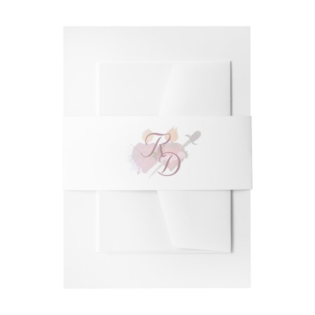 Cintas Para Invitaciones Two Hearts Catholic Wedding Invitation Belly Band (Anverso Ejemplo)
