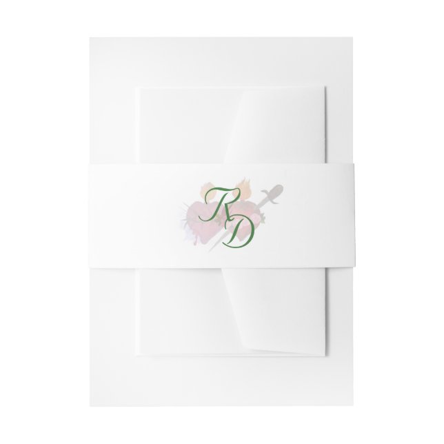 Cintas Para Invitaciones Two Hearts Catholic Wedding Invitation Belly Band (Anverso Ejemplo)