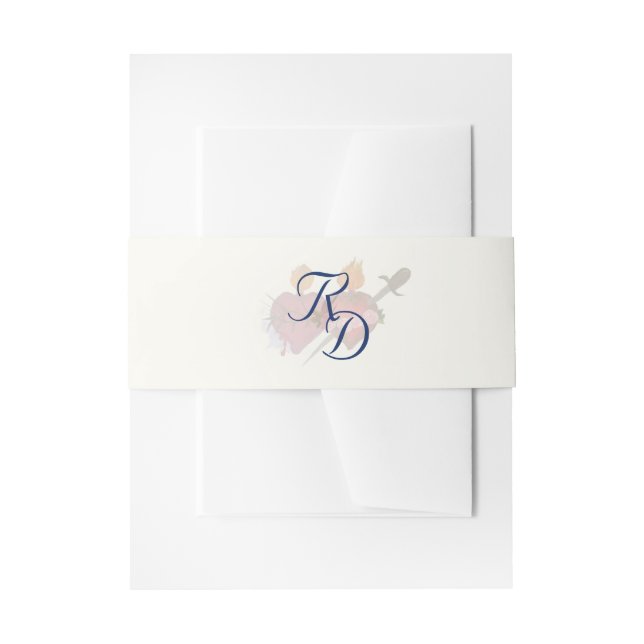 Cintas Para Invitaciones Two Hearts Catholic Wedding Invitation Belly Band (Anverso Ejemplo)
