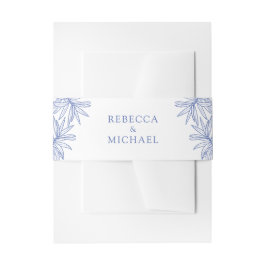 Cintas Para Invitaciones Un Boda botánico Blue Elegant