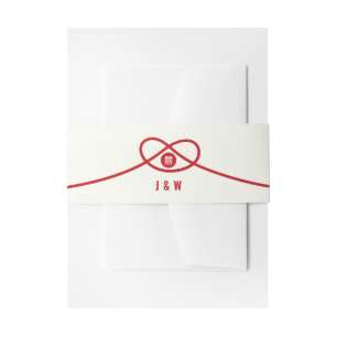 Cintas Para Invitaciones Unión de nudos rojos doble felicidad Boda chino