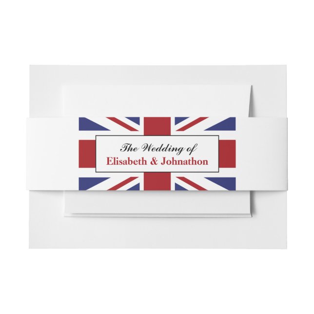 Cintas Para Invitaciones Union Jack Flag Boda británico (Anverso Ejemplo)
