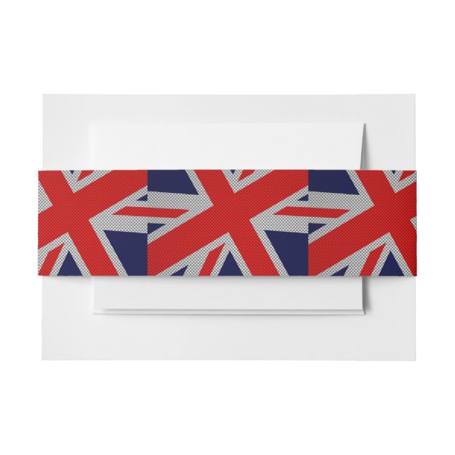 Cintas Para Invitaciones Union Jack on Carbon Fibra Style Print (Anverso Ejemplo)