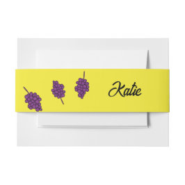 Cintas Para Invitaciones Uvas moradas personalizadas amarillas
