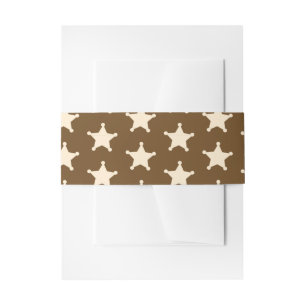 Cintas Para Invitaciones Vaquero Estrellas Sheriff Blanco Marrón Granjero R