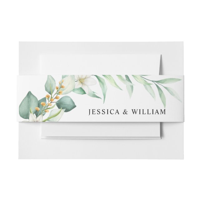Cintas Para Invitaciones Vegetación floral Invitación a la boda moderna (Anverso Ejemplo)