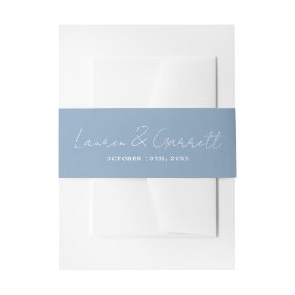 Cintas Para Invitaciones Verdadera sencillez 3 Bride Groom Glacier Boda azu
