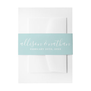 Cintas Para Invitaciones Verdadera simplicidad 1 novia Groom Ocean Mist Bod
