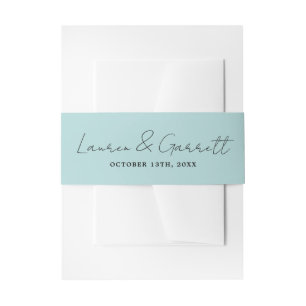 Cintas Para Invitaciones Verdadera simplicidad 3 novias Groom Ocean Mist Bo